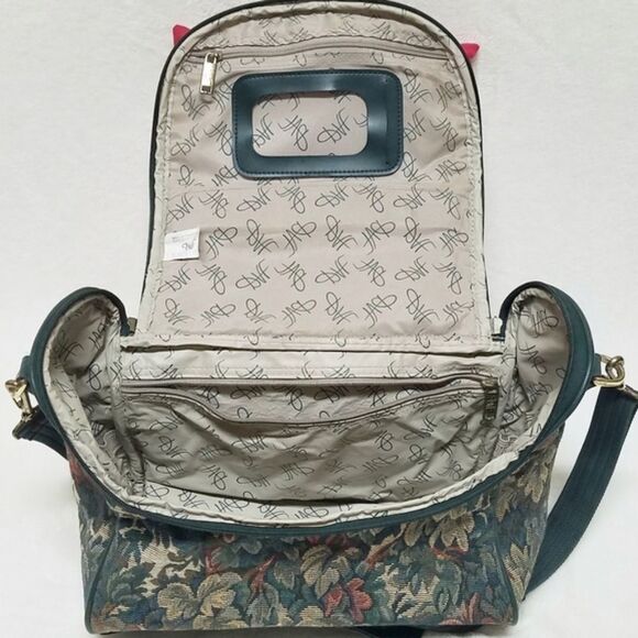 Vintage 80s Diane Von Furstenberg Large Floral Tapestry Canvas Weekend Bag - Picture 11 of 16